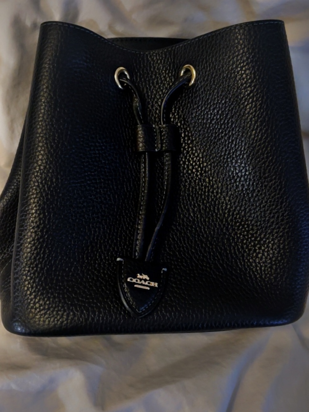 Coach Black Leather Bag with Gold Hardware - Picture 3 of 5